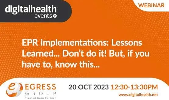 Digital Health Webinar supported by Egress Group.